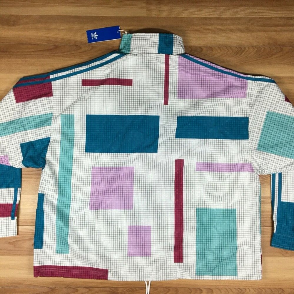 Adidas Mens Originals Retro Grid Block Wind Jacket - Picture 6 of 7